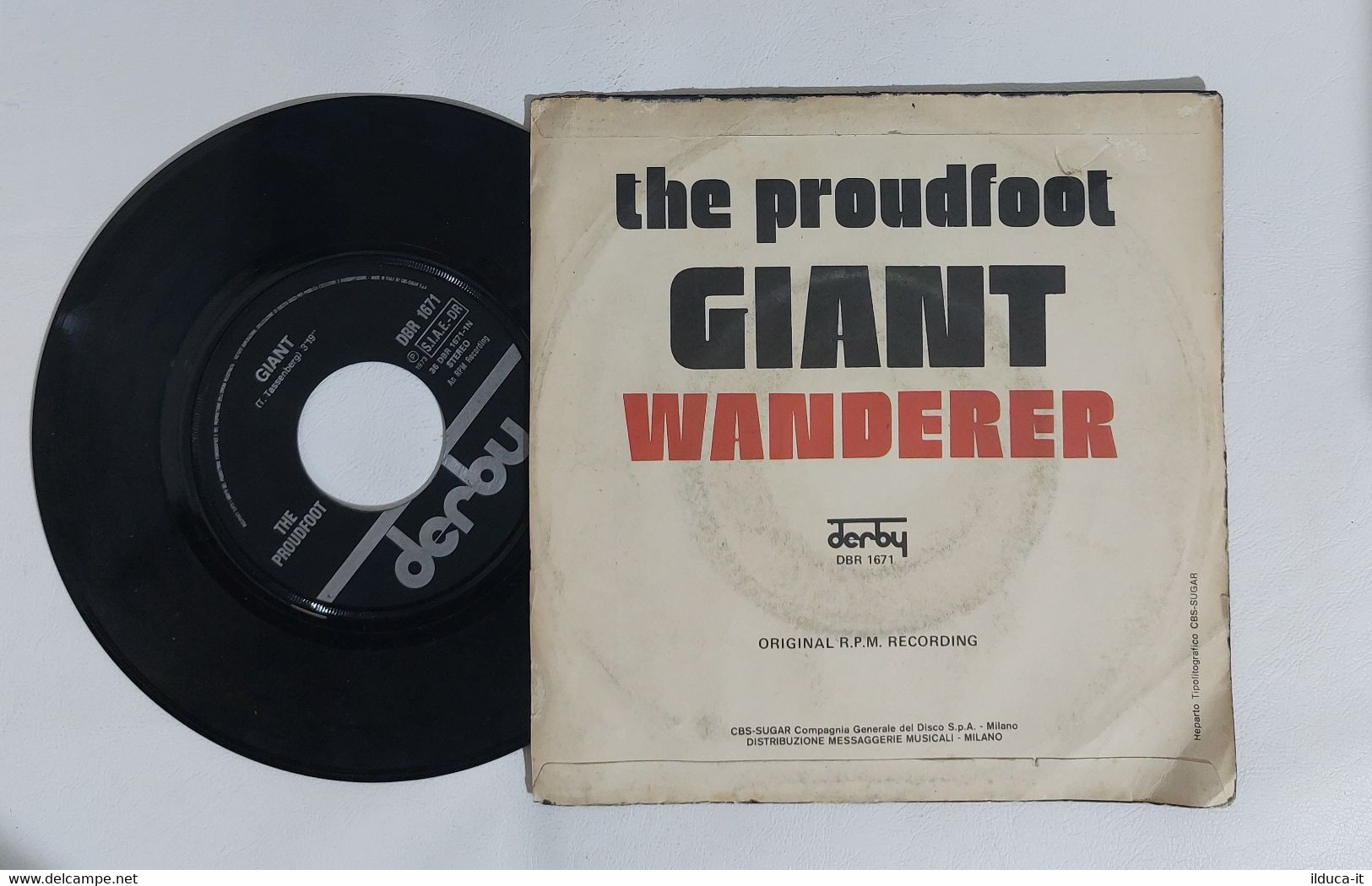 I109030 45 Giri 7" - The Proudfoot - Giant / Wanderer - Derby 1973 - Disco & Pop