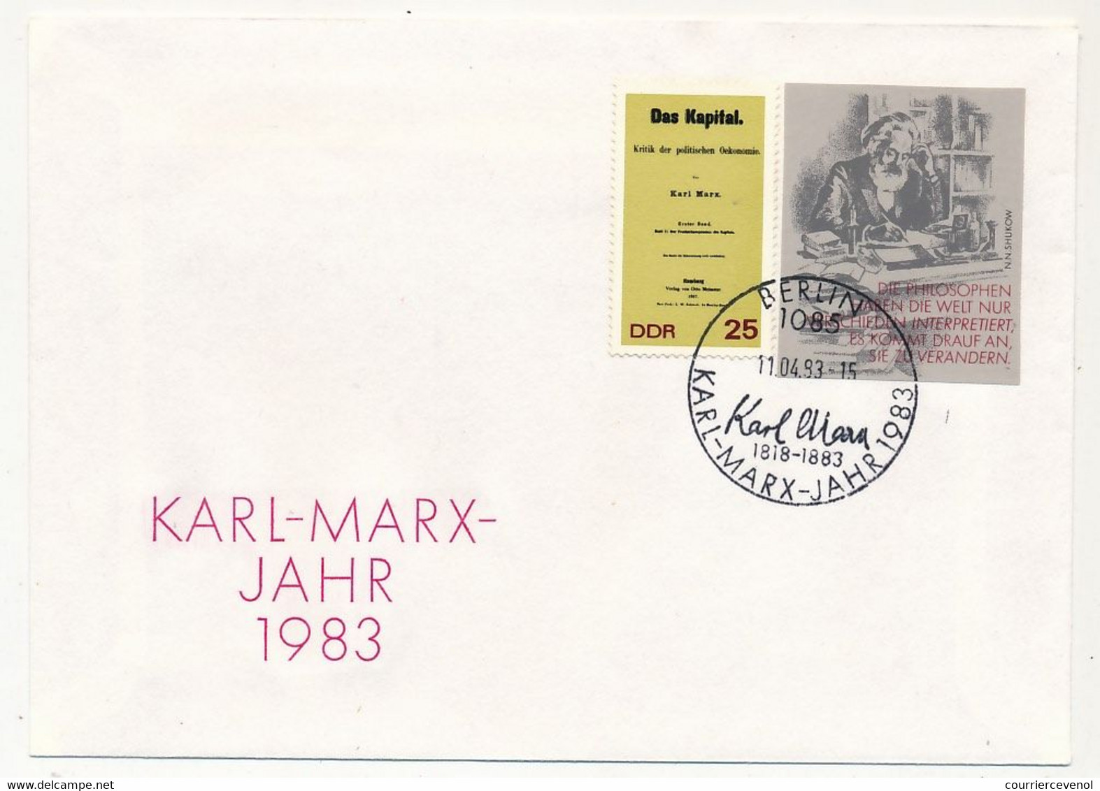 ALLEMAGNE DDR - 11 Enveloppes Karl-Marx Jahr 1983 + 1 Soda Stassfurt Karl Marx - Oblit. Diverses - Covers & Documents