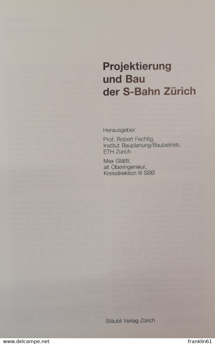 Projektierung Und Bau Der S-Bahn Zürich. - Architektur