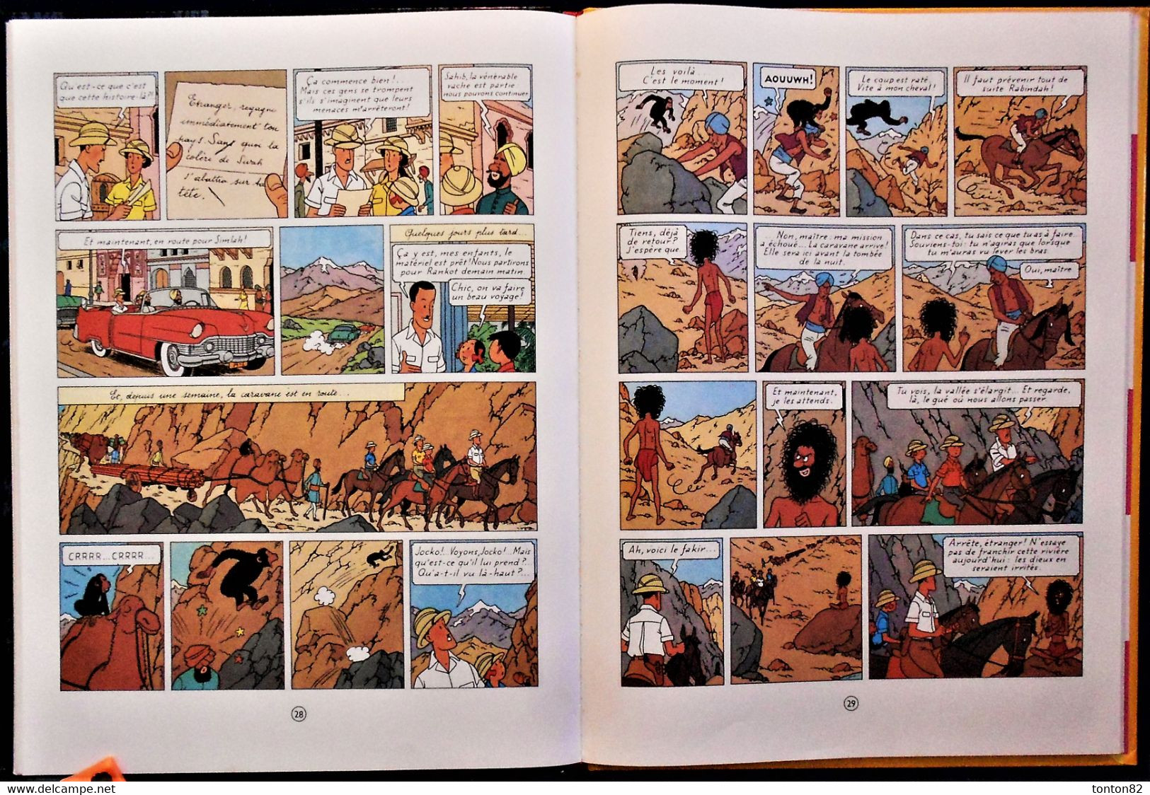 Hergé - " La Vallée des Cobras " - Les Aventures de Jo, Zette et Jocko - Casterman - ( 1985 ) .