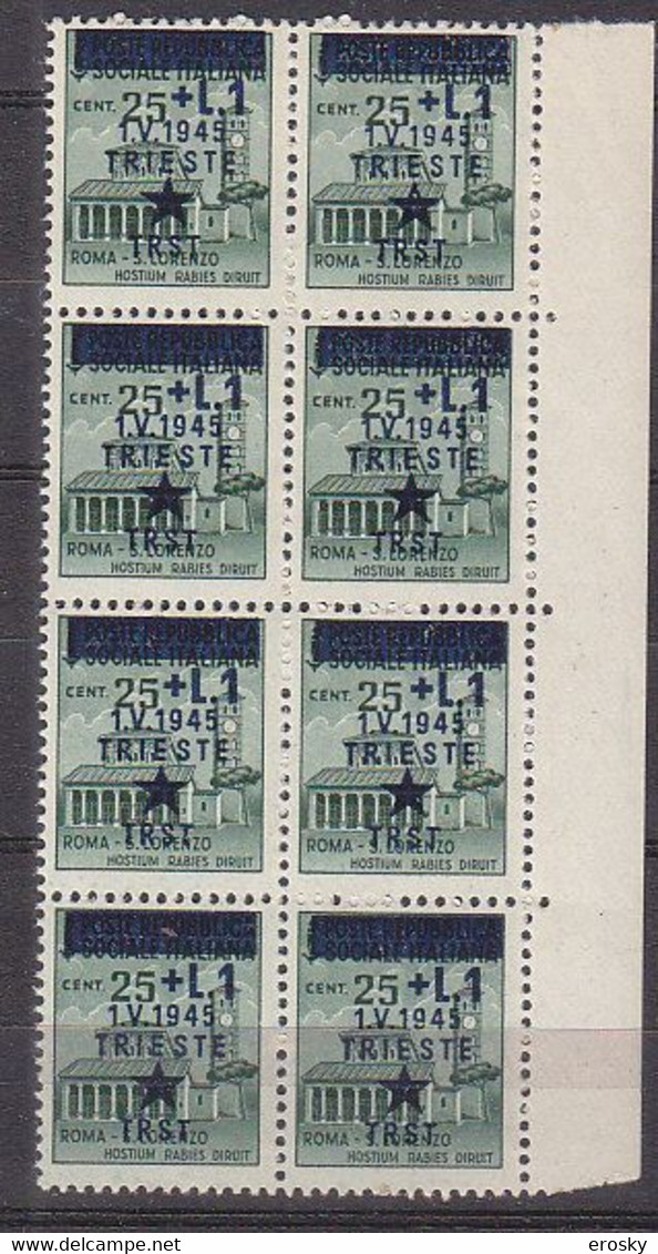 Z4274 - OCC. YUGOSLAVA TRIESTE SASSONE N°2 ** Blocco X8 - Occ. Yougoslave: Trieste