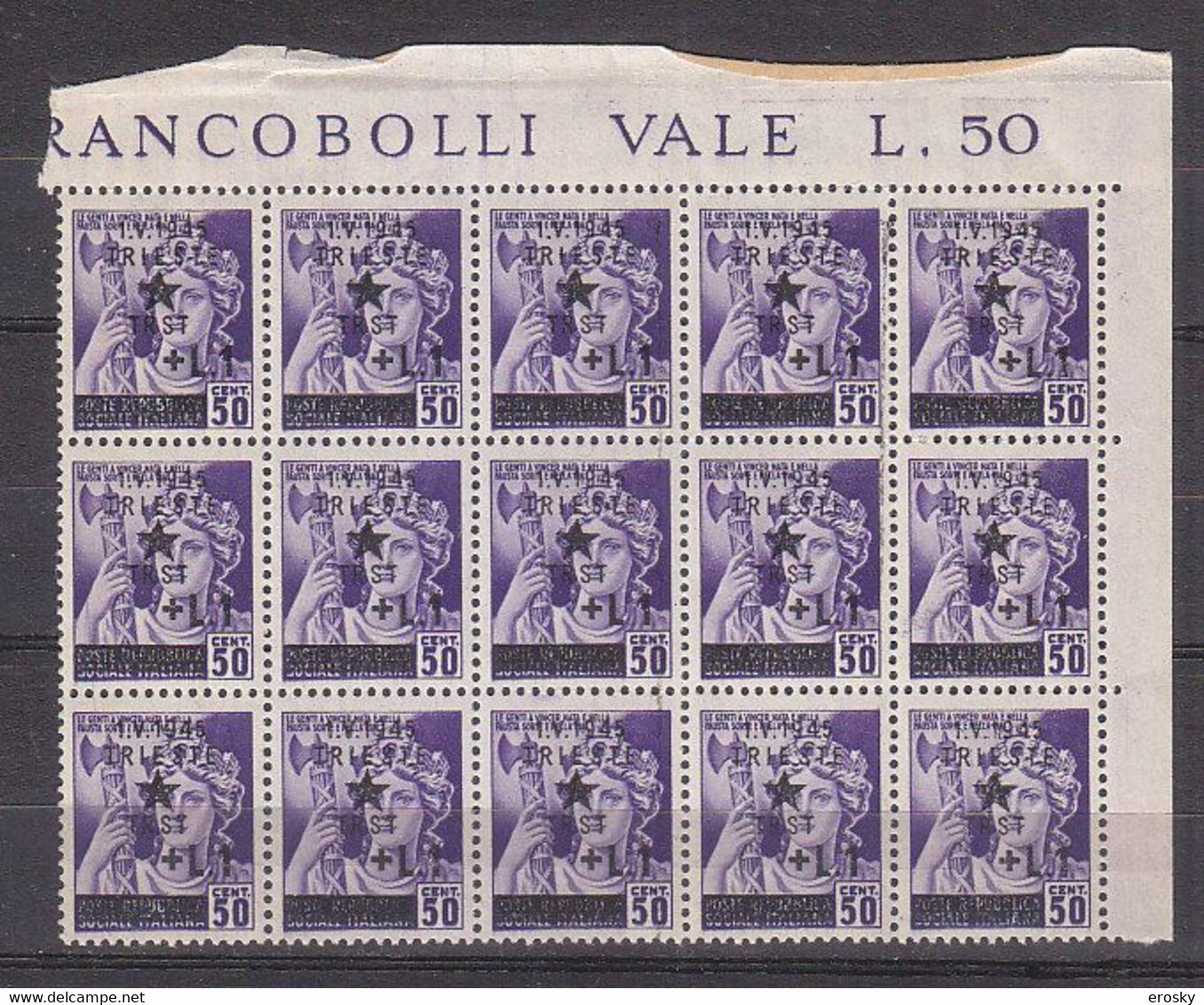 Z4280 - OCC. YUGOSLAVA TRIESTE SASSONE N°4 ** Blocco X15 - Jugoslawische Bes.: Triest