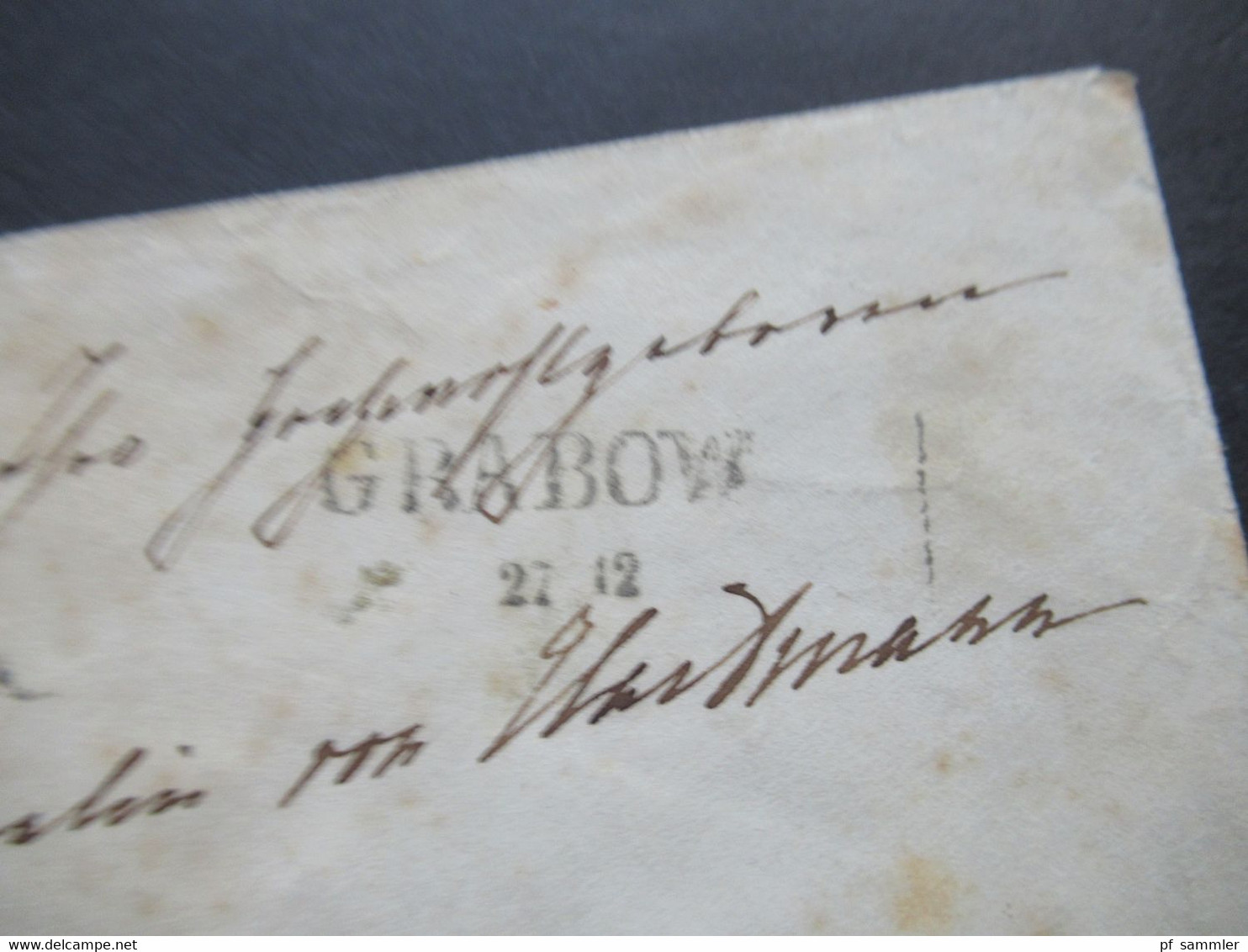 AD Mecklenburg-Schwerin 1857 GA Umschlag U 4 Fünf Schilling Stempel L2 Grabow 27.12. Rückseitig Bahnpost Stempel - Mecklenbourg-Schwerin