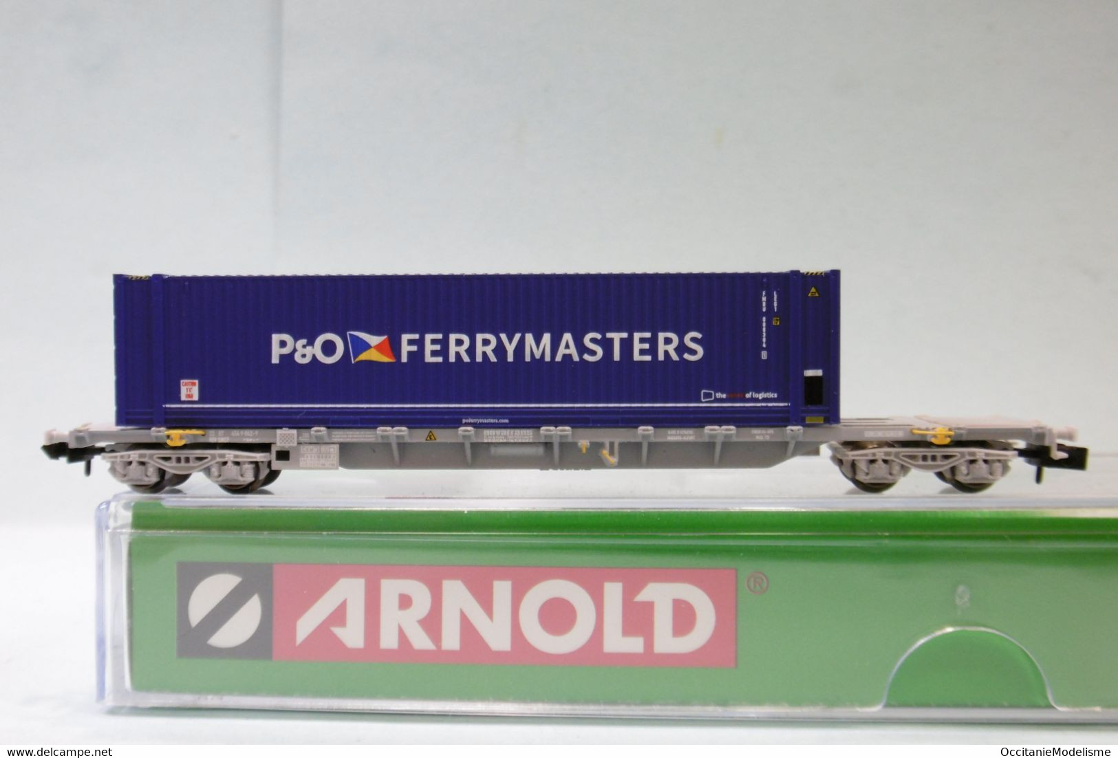 Arnold - WAGON PORTE CONTENEURS Sgss P&O Ferrymasters Novatrans SNCF ép. V Réf. HN6583 Neuf NBO N 1/160 - Goederenwagons