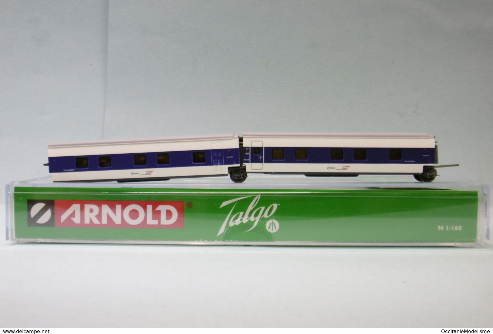 Arnold - Coffret 2 VOITURES TALGO Trenhotel Francisco De Goya SNCF RENFE ép. V Réf. HN4357 Neuf NBO N 1/160 - Passagierwagen