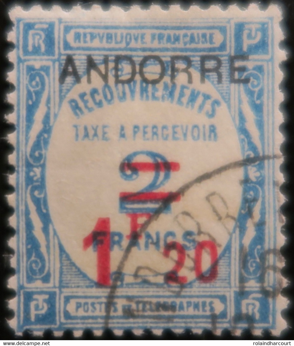 LP3844/234 - 1931/1932 - ANDORRE FR. - TIMBRE TAXE - N°13 ☉ - Cote (2020) : 92,00 € - Used Stamps