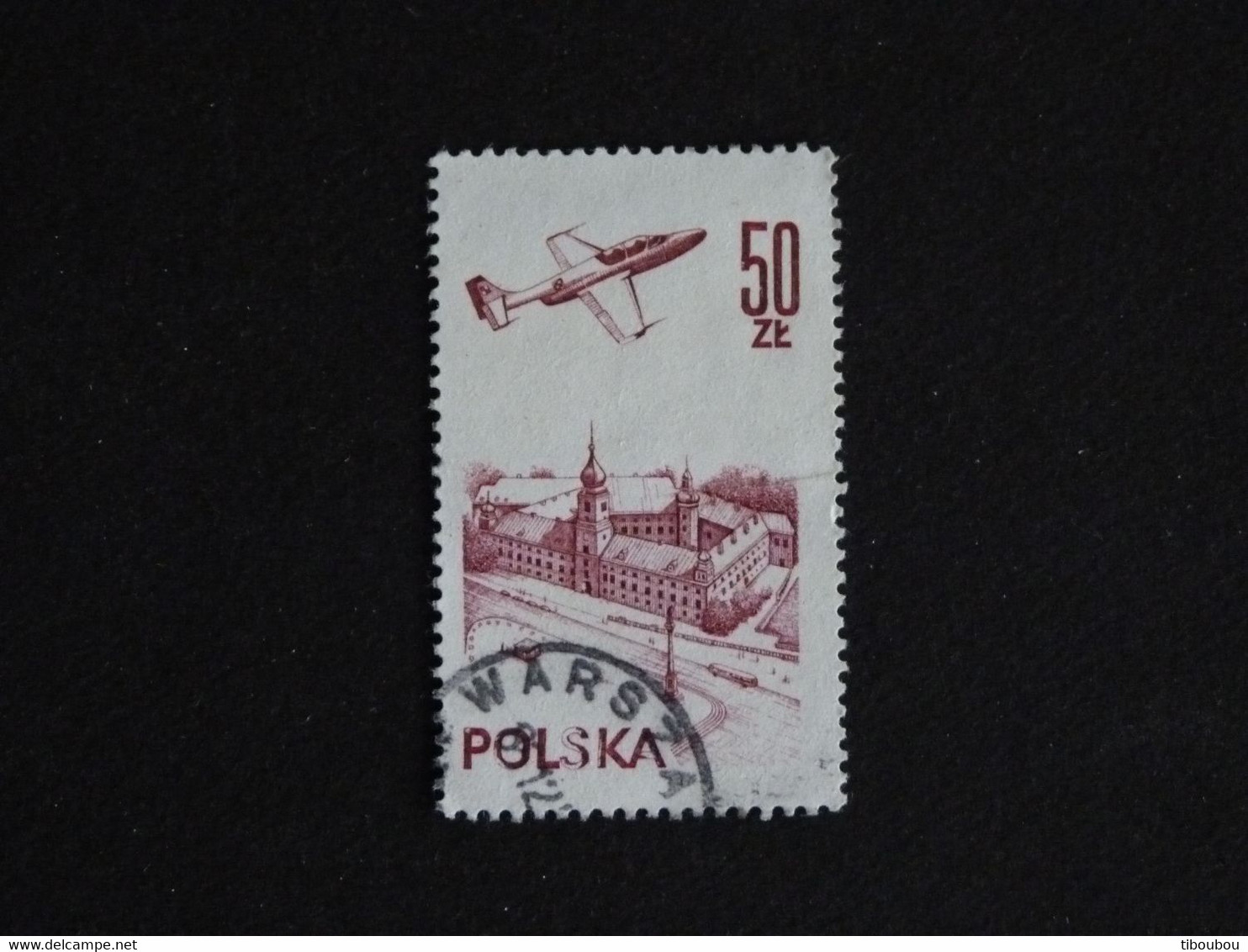 POLOGNE POLSKA POLEN POLAND YT PA 58 OBLITERE - AVION TS-11 ISKRA ET CHATEAU DE VARSOVIE - Usados