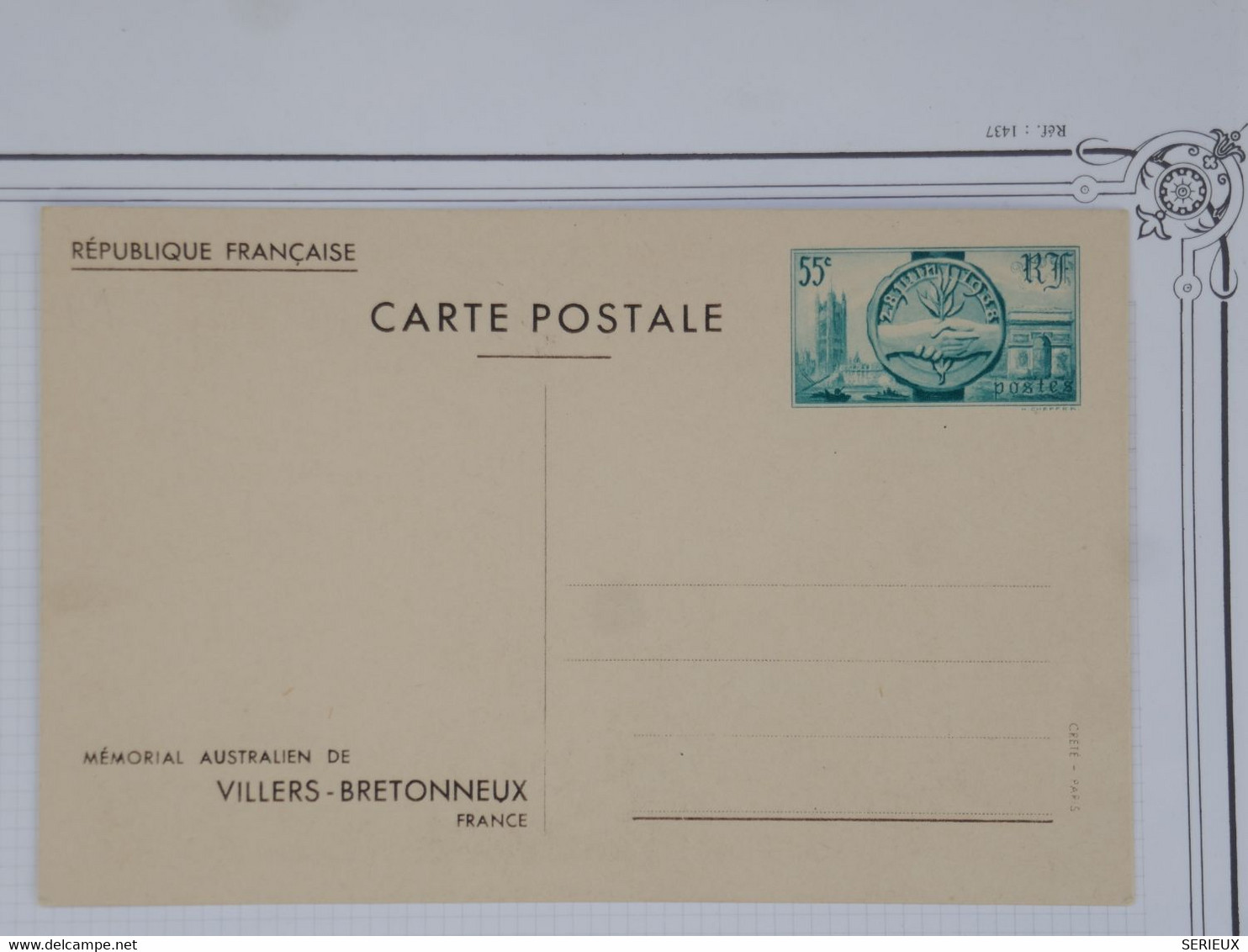 BH2 FRANCE BELLE CARTE ENTIER MONUMENT AUSTRALIEN   1938   NON VOYAGé+++ - Altri & Non Classificati