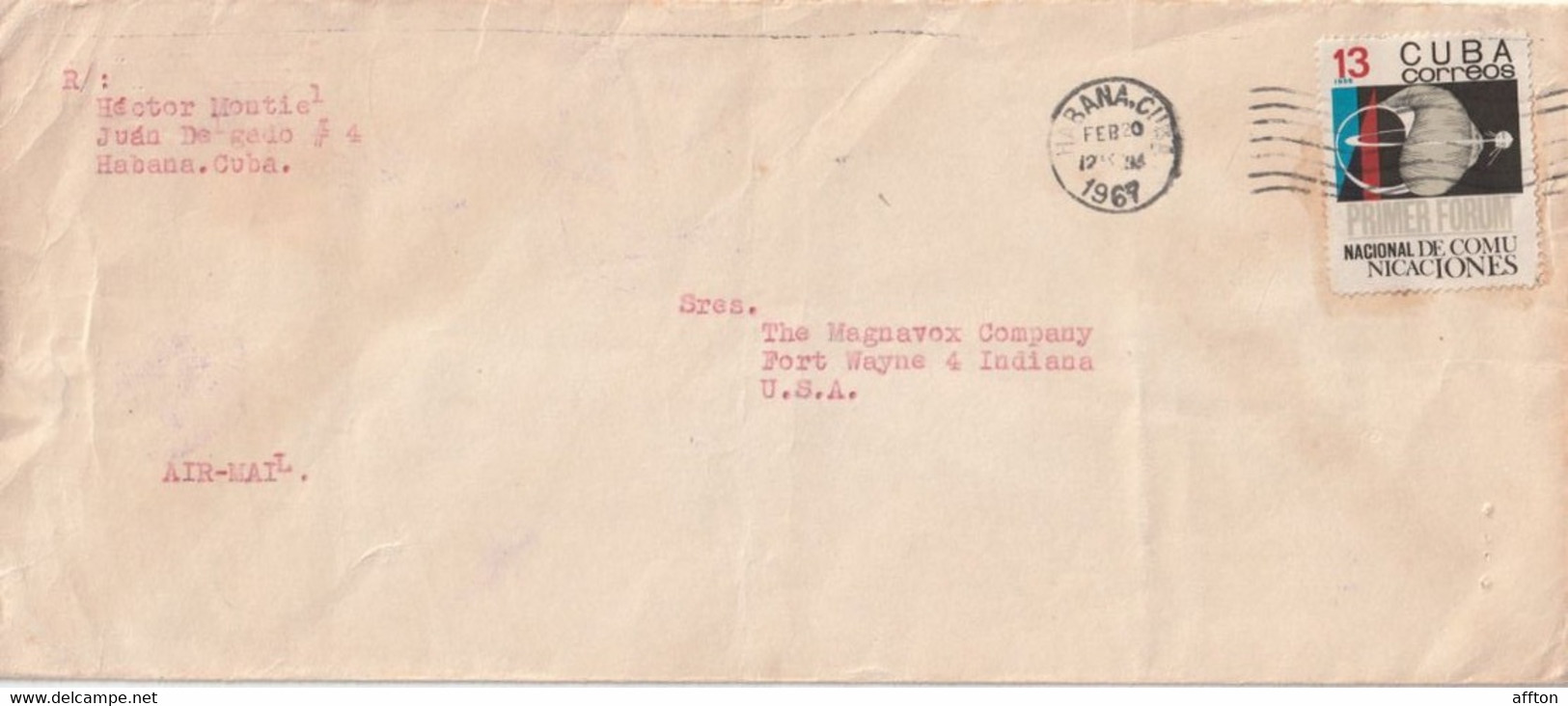 Havana Cuba 1967 Cover Mailed - Brieven En Documenten