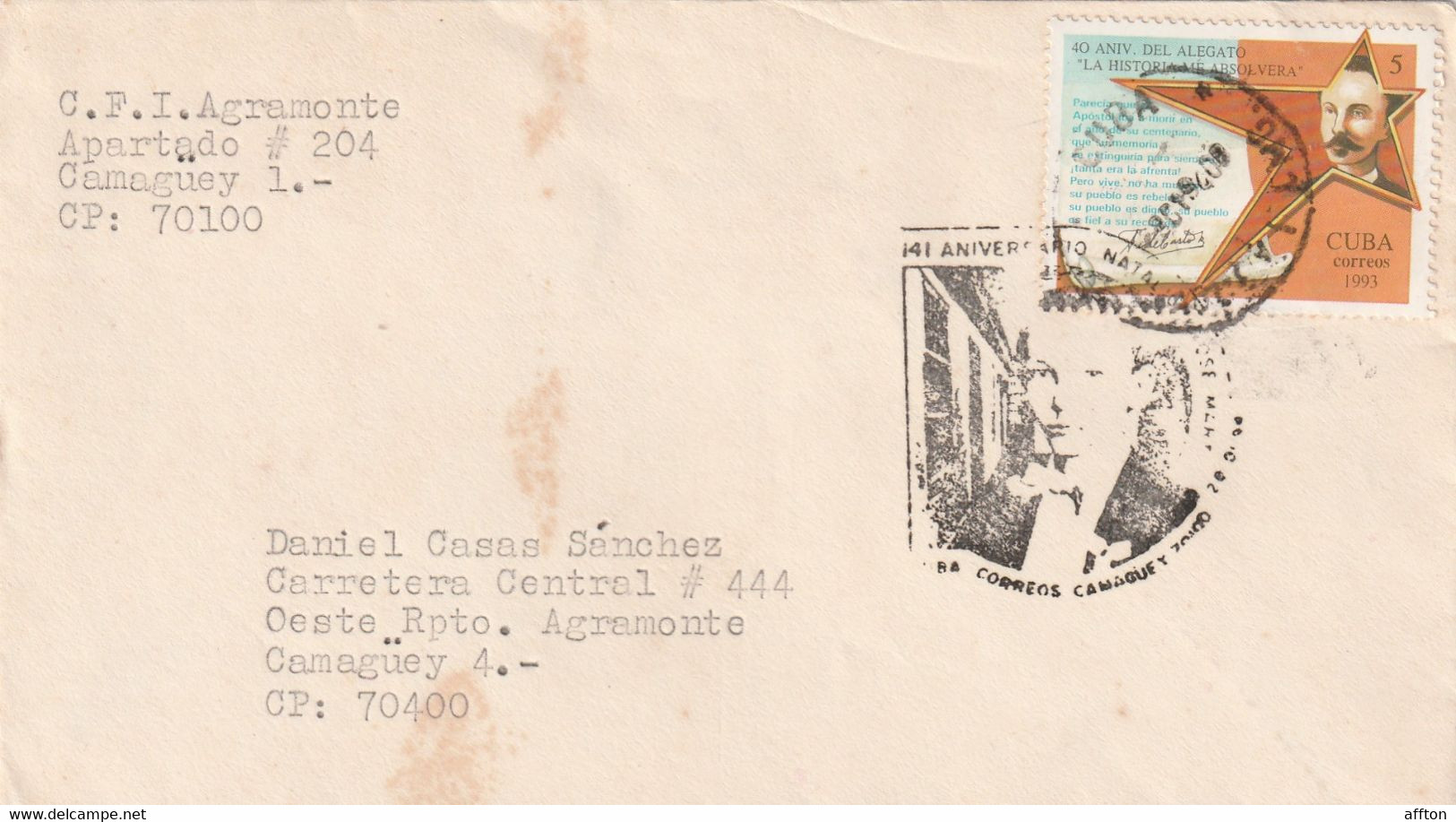 Camaguey Cuba 1994 Cover Mailed - Lettres & Documents