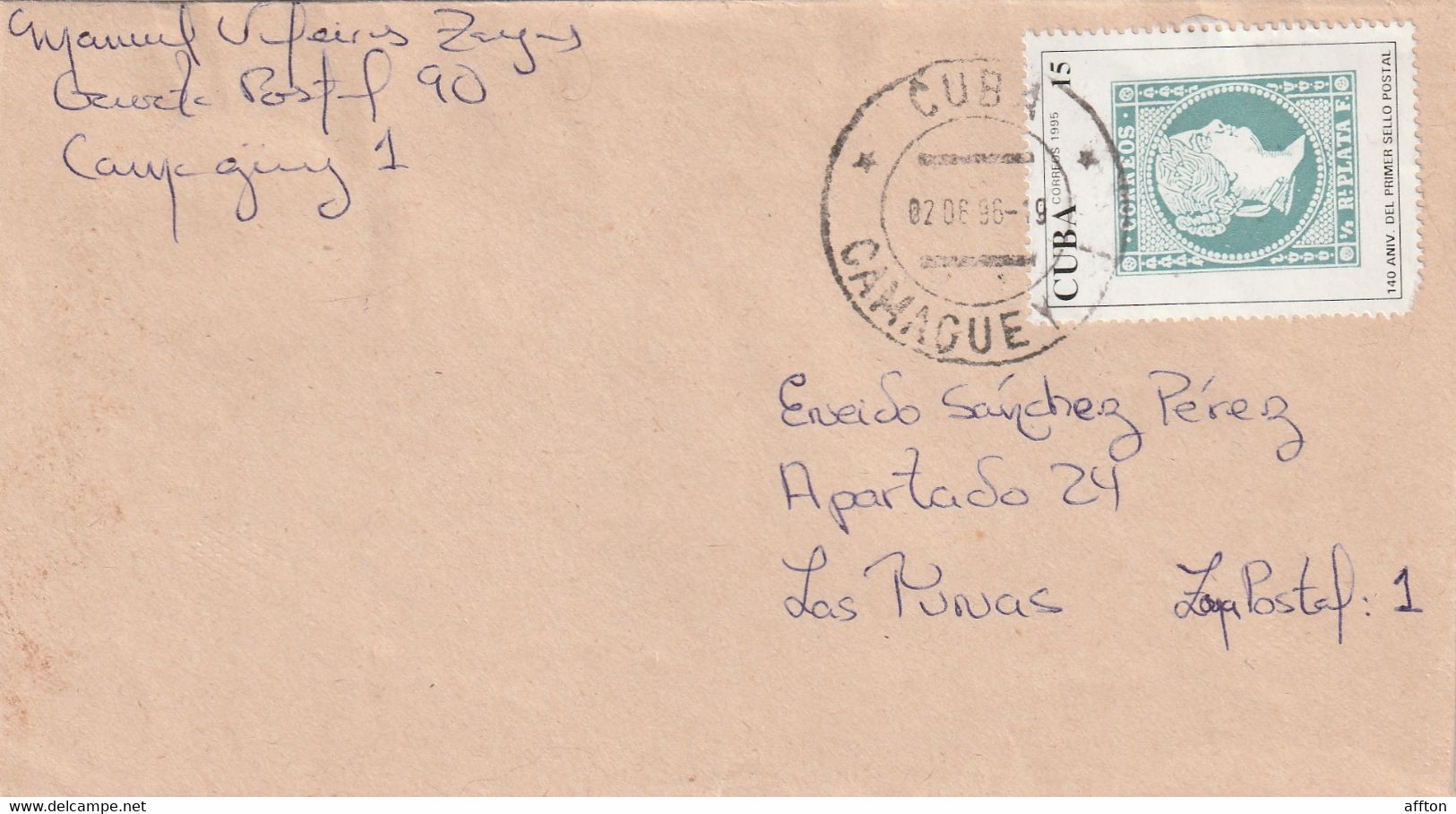 Cuba 1996 Cover Mailed - Brieven En Documenten