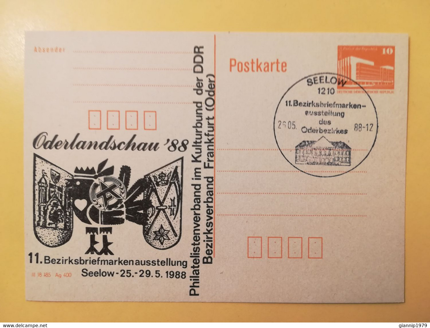 1988 INTERO CARTOLINA POSTALE POSTCARDS FDC GERMANIA DEUTSCHE DDR ODERLANDSCHAU OBLITERE' SEELOW - Postales - Nuevos