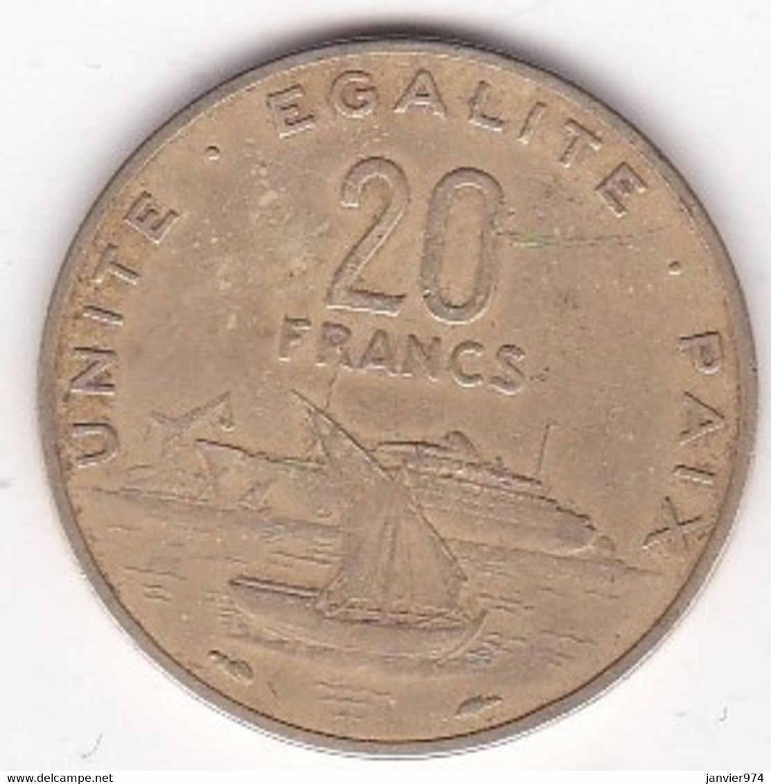 Djibouti 20 Francs 1977 Bronze Aluminium, KM# 24 - Djibouti