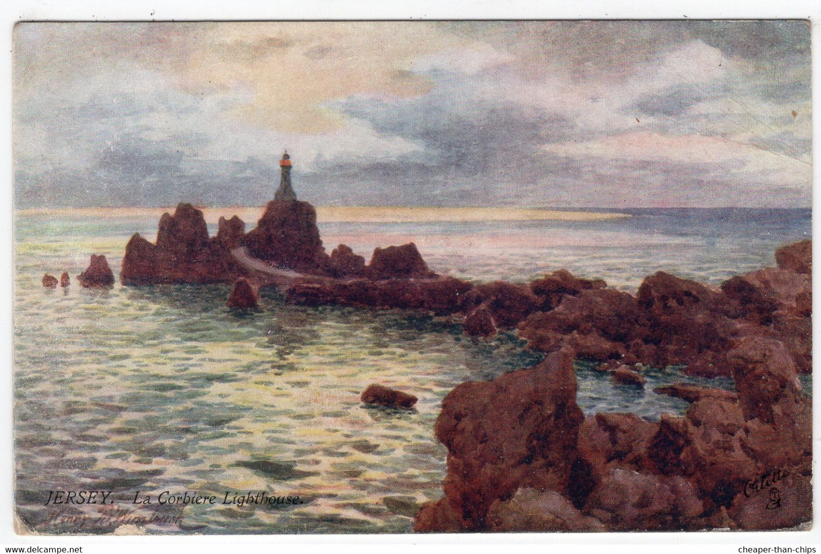 JERSEY - La Corbiere Lighthouse - H.B. Wimbush (A. & C. Black) - Tuck Oilette 7319 - La Corbiere