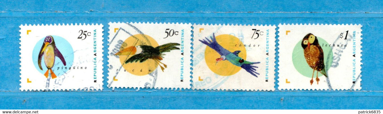 (Us.7) Argentina ° 1995 - OISEAUX. Yv. 1879-1880-1881-1889.  Oblitérer. - Used Stamps