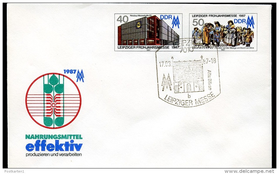 DDR U6 Umschlag MESSE Leipzig Sost.. Alte Börse 1987 - Covers - Used