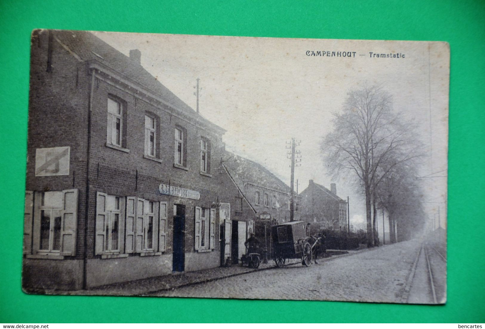 Campenhout 1928 : Tramstatie Animée Avec Calèche. RARE - Kampenhout
