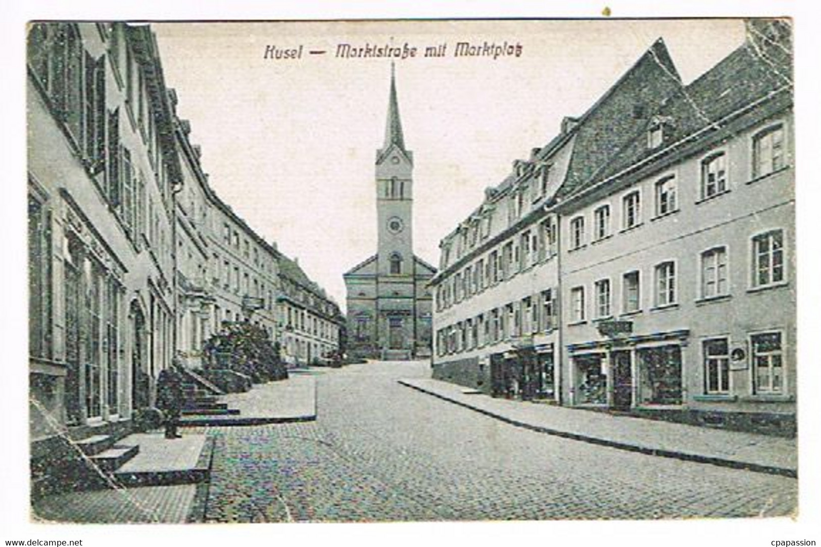 Poftkarte KUSEL - Rhénanie-Palatinat- Marktstrabe Mit Markplatz -  - Circulée 1919  -  Scans Recto Verso - Kusel