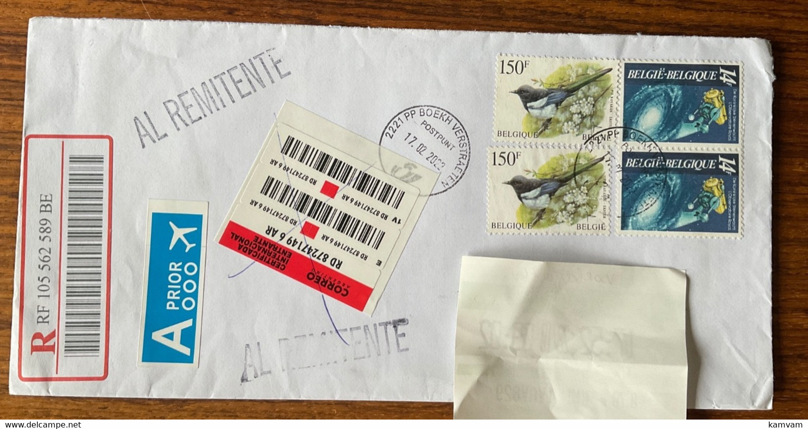 Cover Belgium -> Argentina - AL REMITENTE / RETURN TO SENDER - Covers & Documents