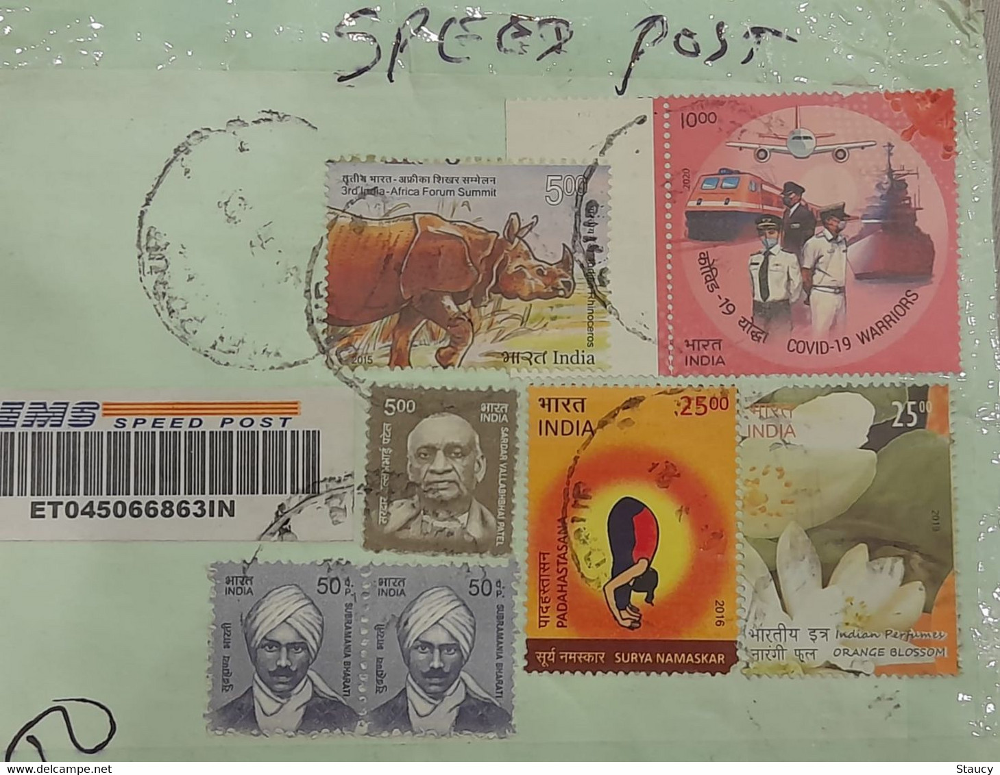 INDIA 2020 Salute To Pandemic / Covid-19 Warriors Stamp Franking On Registered Speed Post Cover As Per Scan - Autres & Non Classés