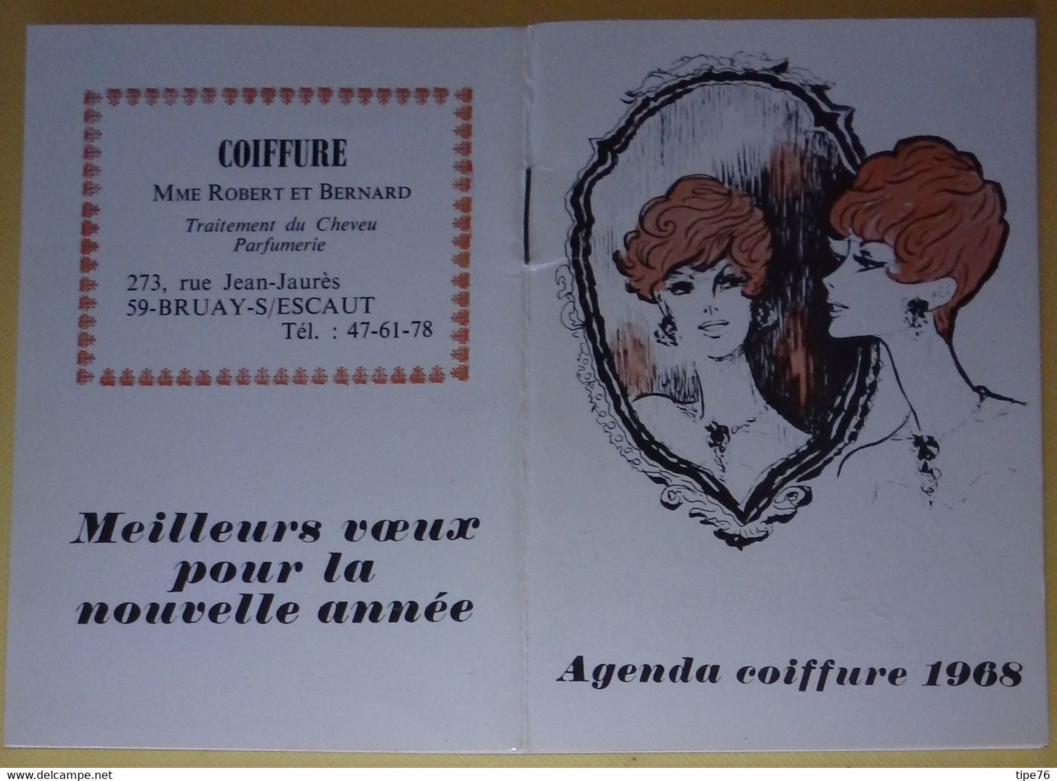 Petit Calendrier Poche Agenda  1968 Coiffure Bruay Sur Escaut Nord   20 Pages - Petit Format : 1961-70