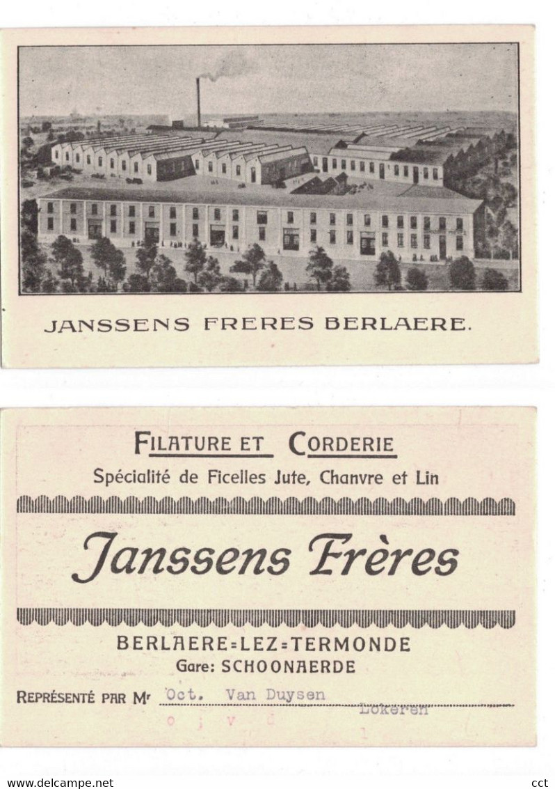 Berlaere  Berlare   Janssens Freres  Filature Et Corderie - Berlare