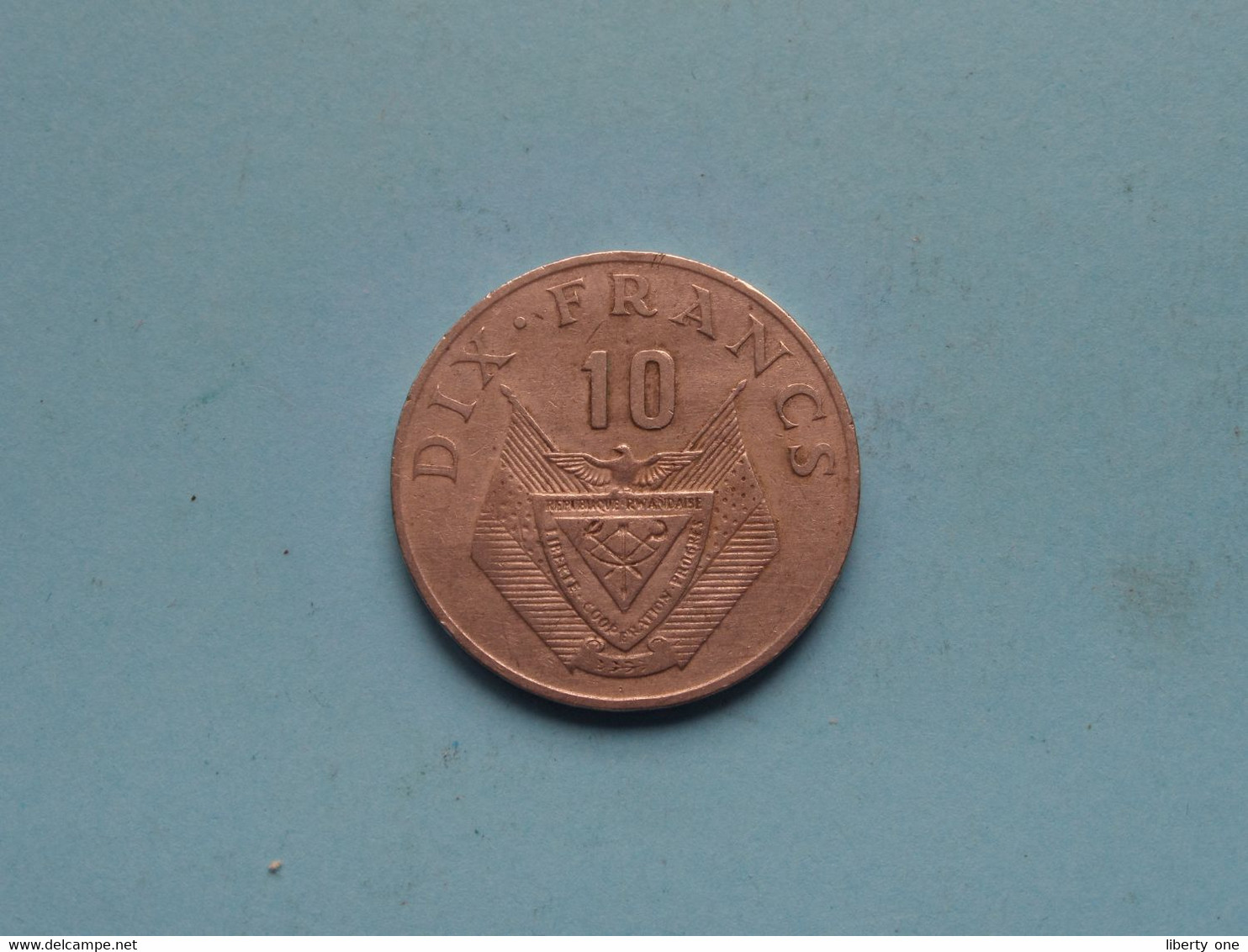 10 Francs - 1974 ( Uncleaned Coin / For Grade, Please See Photo ) ! - Rwanda