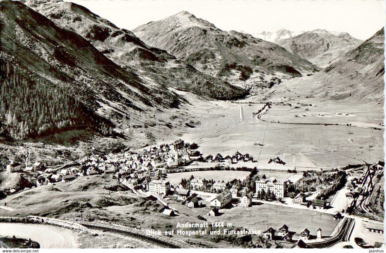 Andermatt 1444 M - Blick Auf Hospental Und Furkastrasse - Old Postcard - Switzerland - Used - Hospental