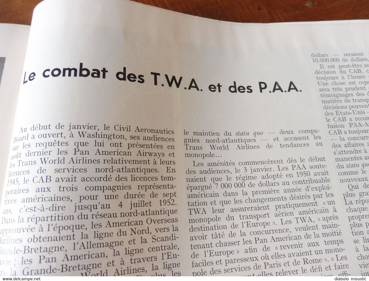 1952 INTERAVIA  - Le parachute ; Combat des TWA et Pan American Airways; Opération "NIMBUS" ; etc