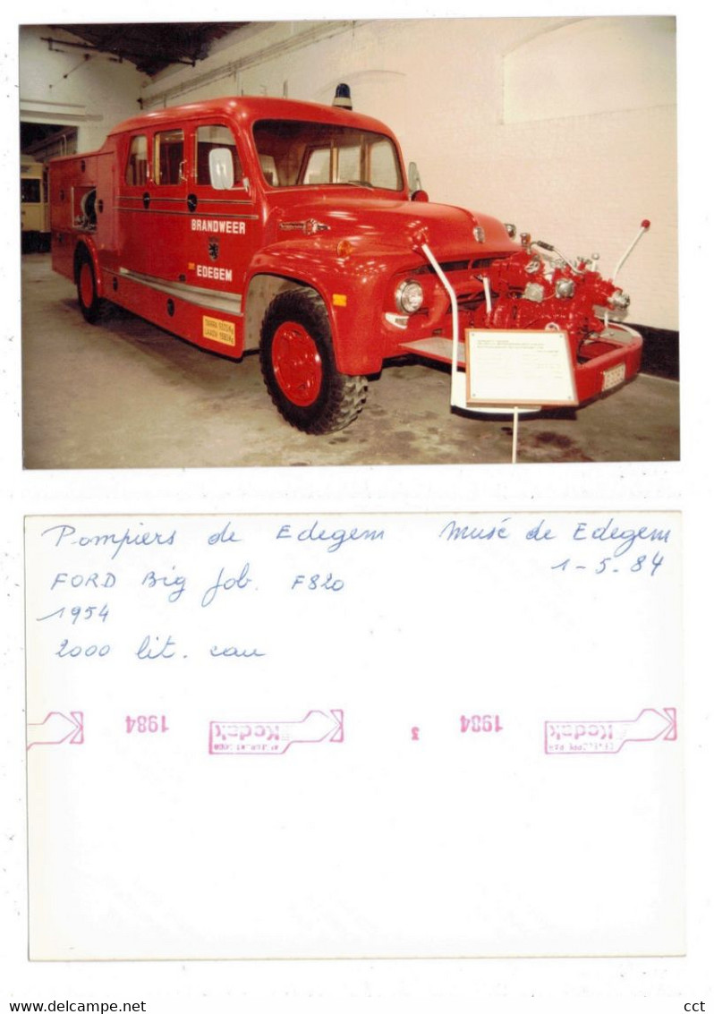 Edegem  FOTO 01/05/1984   Brandweer    POMPIERS BRANDWEER      FORD  Big Job F 820 - Edegem