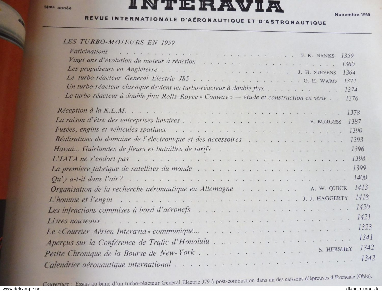 1959 INTERAVIA  - L' Avion Hercules à Décollage Oblique; DC8; Propulsion à Réaction; Le F-104 Starfighter; Fusées , Etc - Aviation