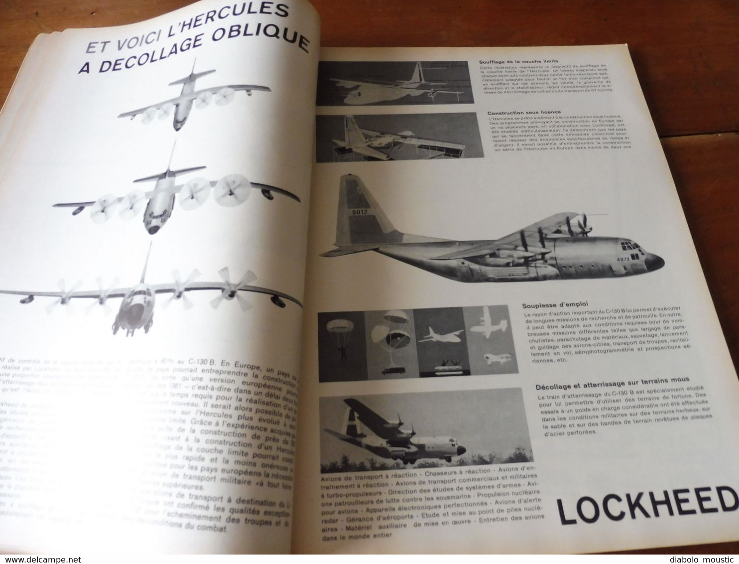 1959 INTERAVIA  - L' avion Hercules à décollage oblique; DC8; Propulsion à réaction; Le F-104 Starfighter; Fusées , etc