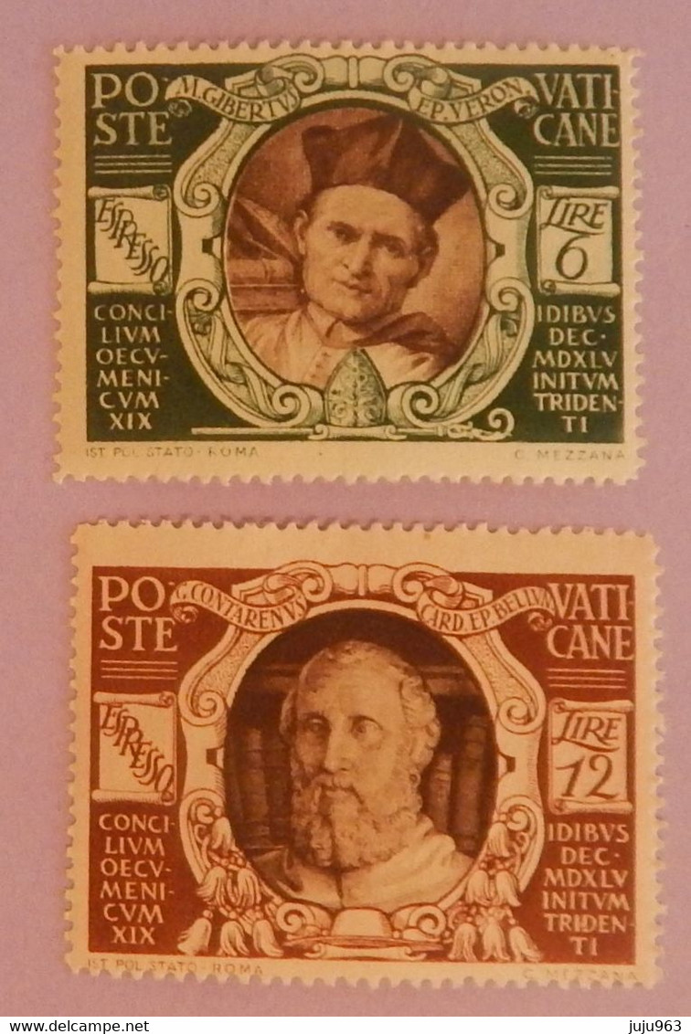 VATICAN POUR LETTRES EXPRES YT 9/10 NEUFS** ANNEE 1946 - Exprès