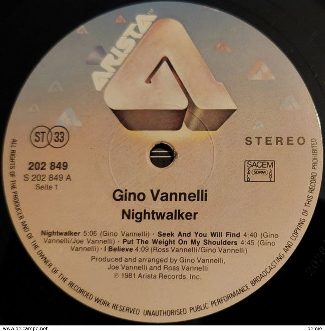 GINO VANNELLI    / NIGHTWALKER - Other - Italian Music