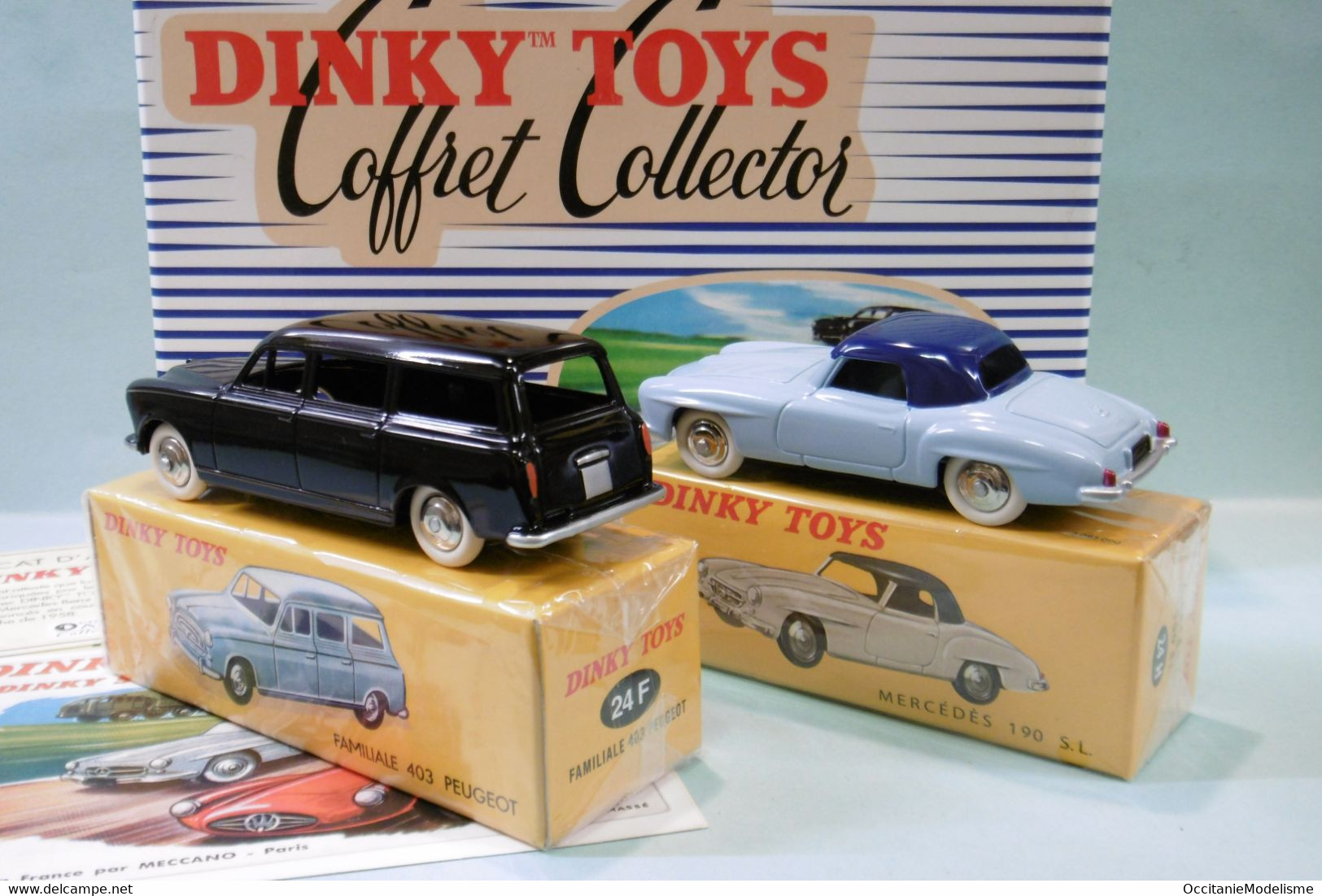 Dinky Toys / Atlas - Coffret LES PROTOTYPES DE 1958 Peugeot 403 U5 + Mercedes 190 SL Réf. 24 FH BO 1/43 - Dinky