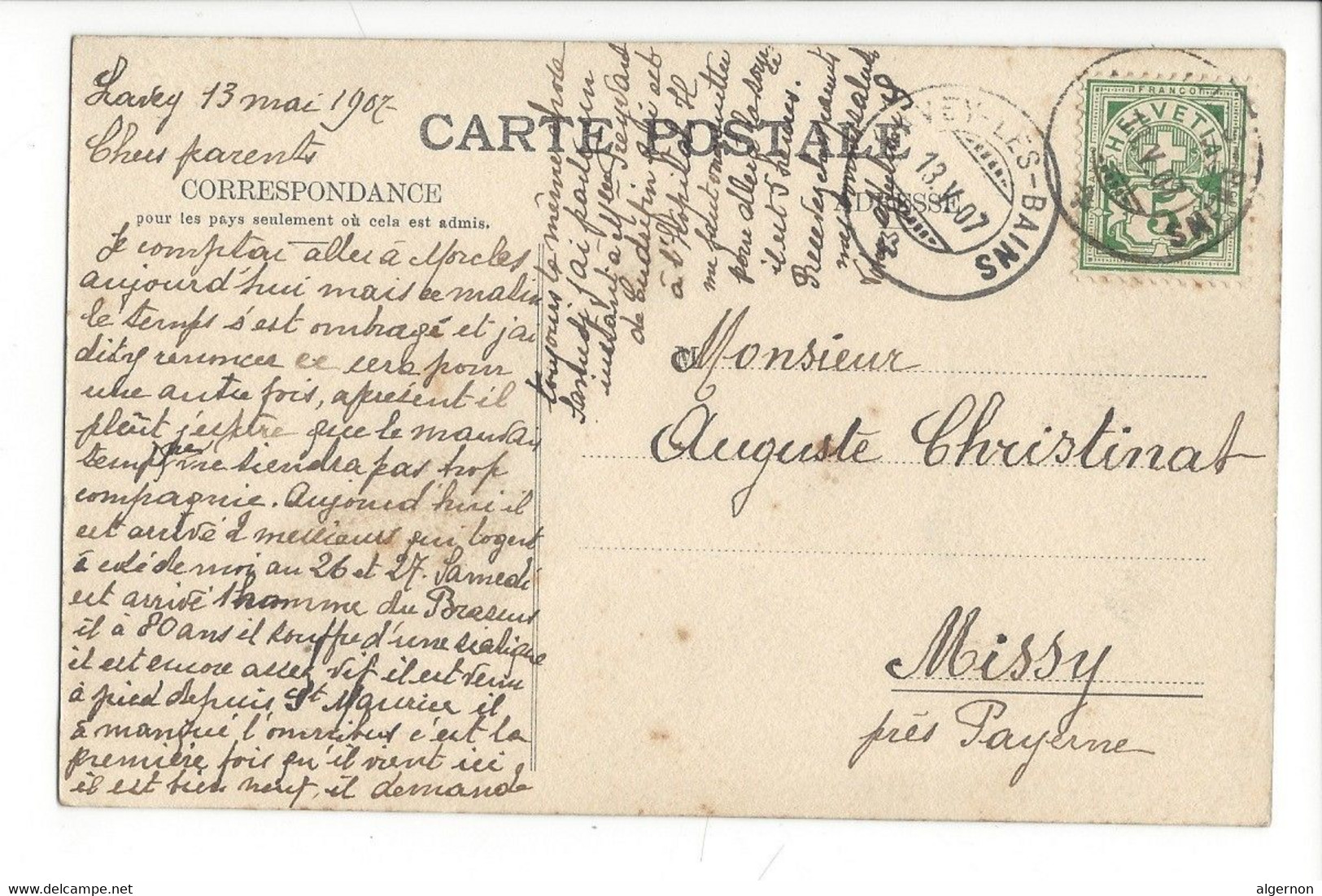 30582 - Lavey-les-Bains Lavey Les Bains  Circulée 1907 JJ5213 - Lavey