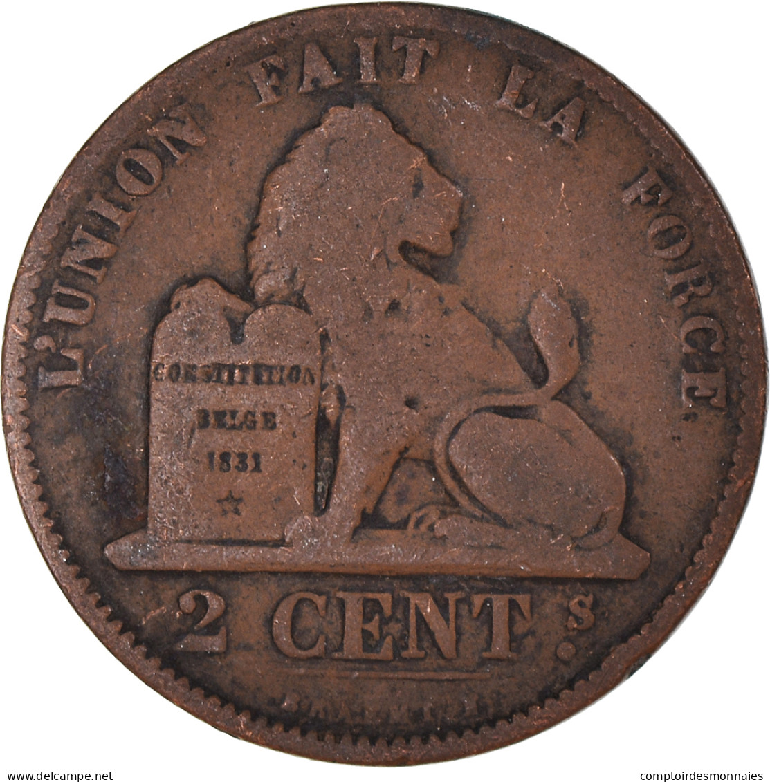 Monnaie, Belgique, Leopold II, 2 Centimes, 1870, TB, Cuivre, KM:35.1 - 2 Cent