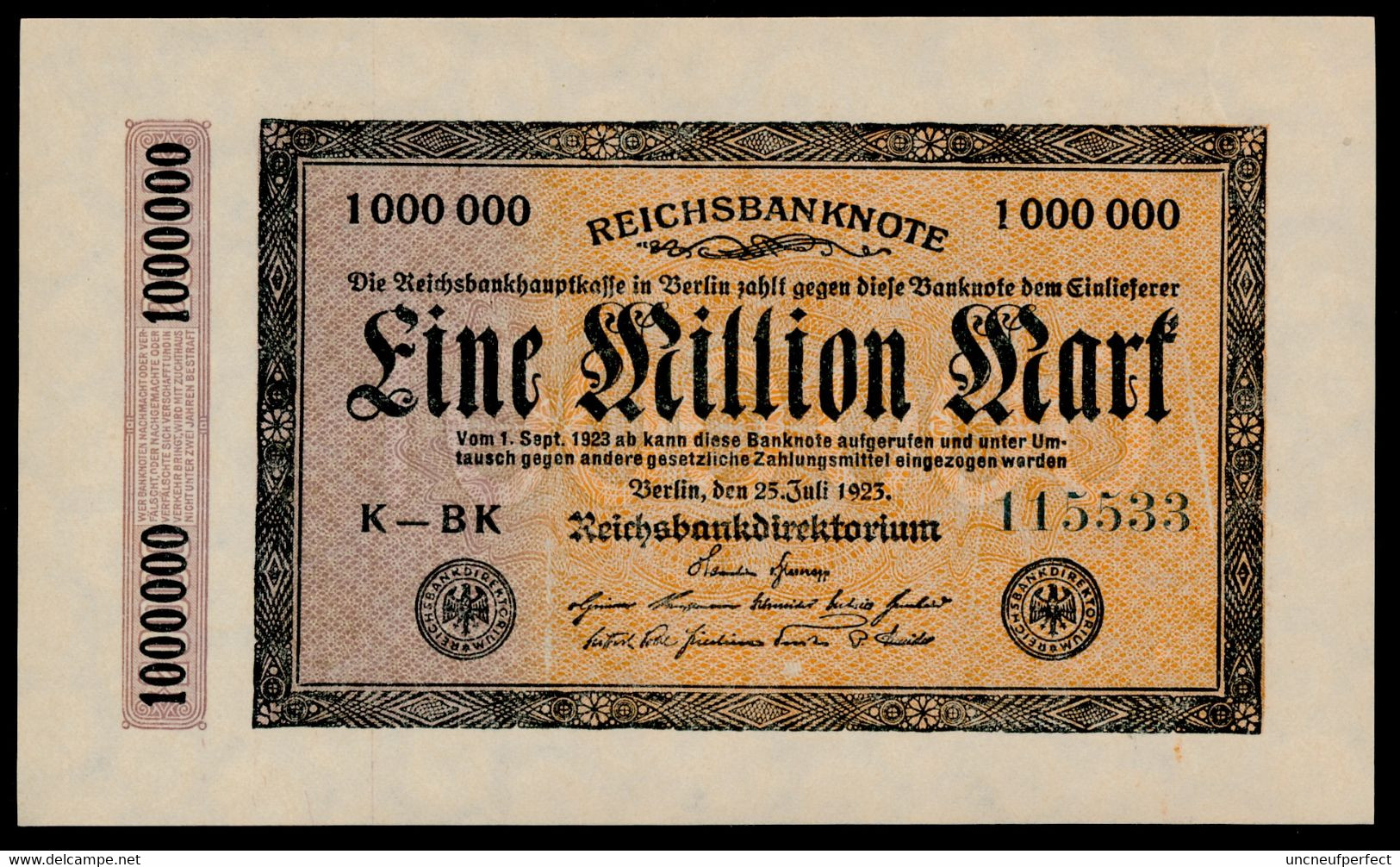 Pick93  Ro93  DEU-105 - 1 Million Mark 1923  UNC NEUF - 1 Million Mark