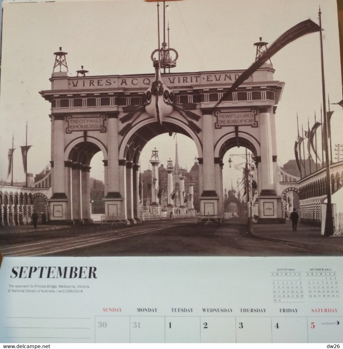 Calendrier 2015 - Vintage Melbourne avec vues anciennes, début XXe siècle - 25 x 32 cm - The Calensar Company
