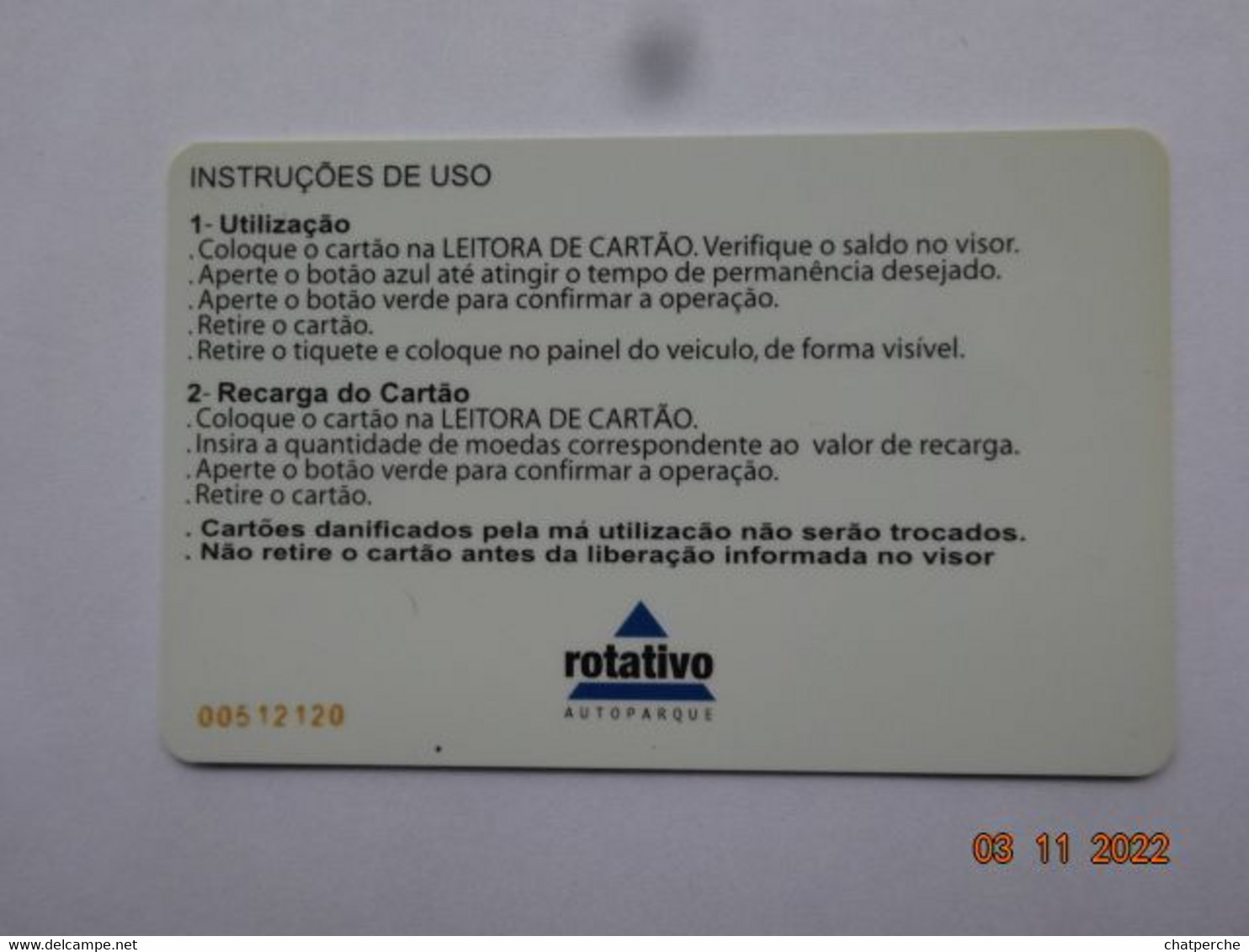 CARTE A PUCE  CHIPCARD SMART CARD STATIONNEMENT  AUTOPARKE DO BRASIL  POUR COLLECTIONNEUR - Other - America