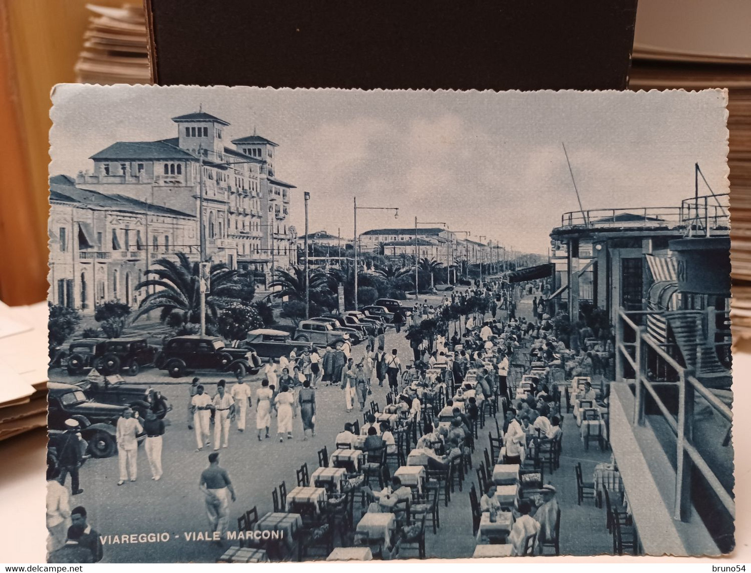 Cartolina Viareggio Viale Marconi 1950, Animata , Auto D'epoca - Viareggio