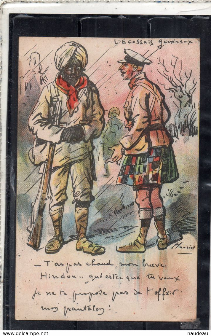 HENRIOT Illustrateur - L'ECOSSAIS GENEREUX 1915 Carte Rare - Henriot