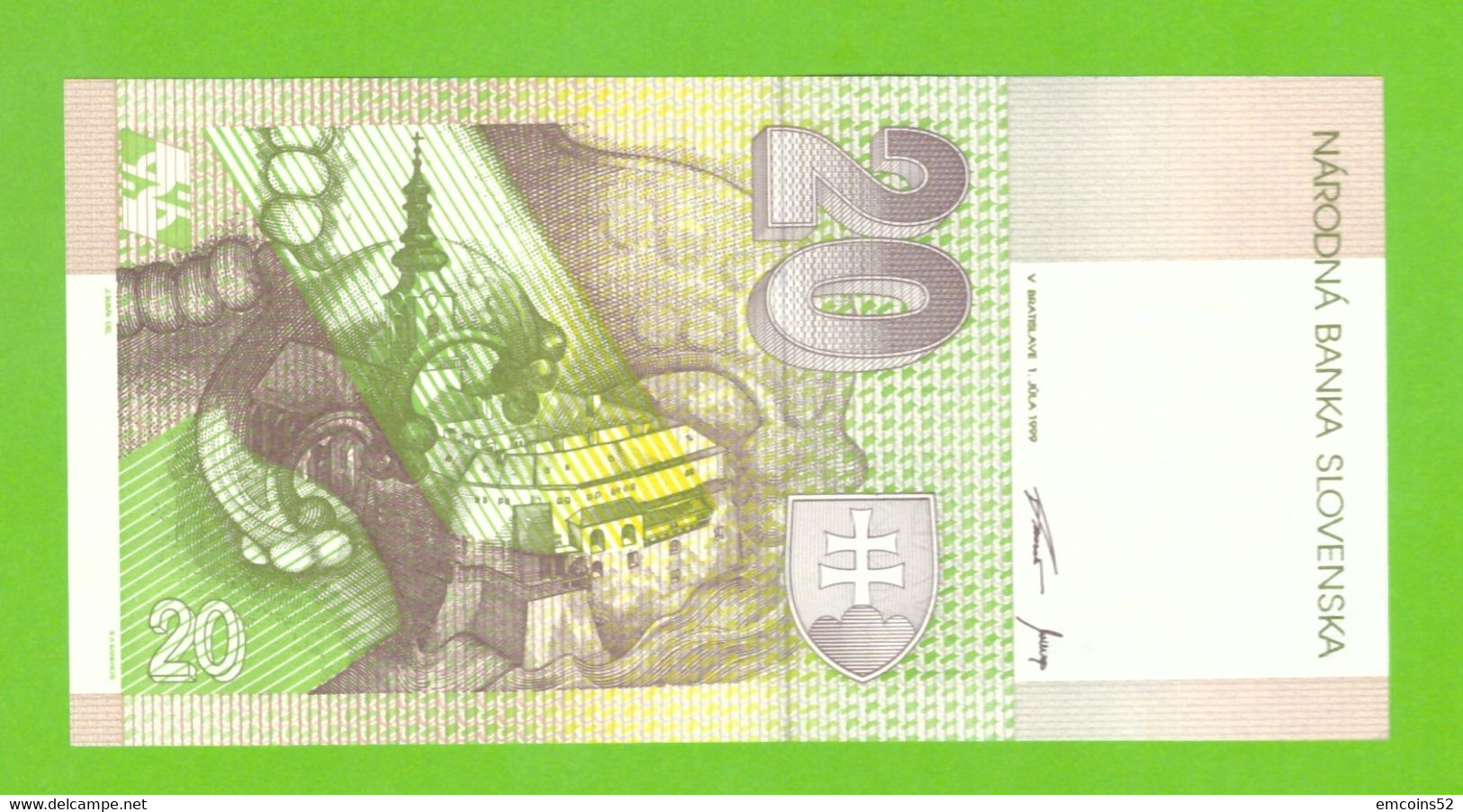 SLOVAKIA 20 KORUN 1999  P-20d  UNC - Slovaquie