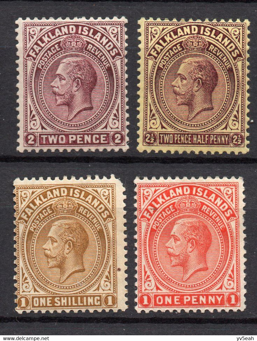 FALKLAND ISLANDS/1921-29/MH/SC#42-3, 45, 47/ KING GEORGE V / KGV /ROYALTY / SCRIPT WMK / PARTIAL SET - Malediven (...-1965)