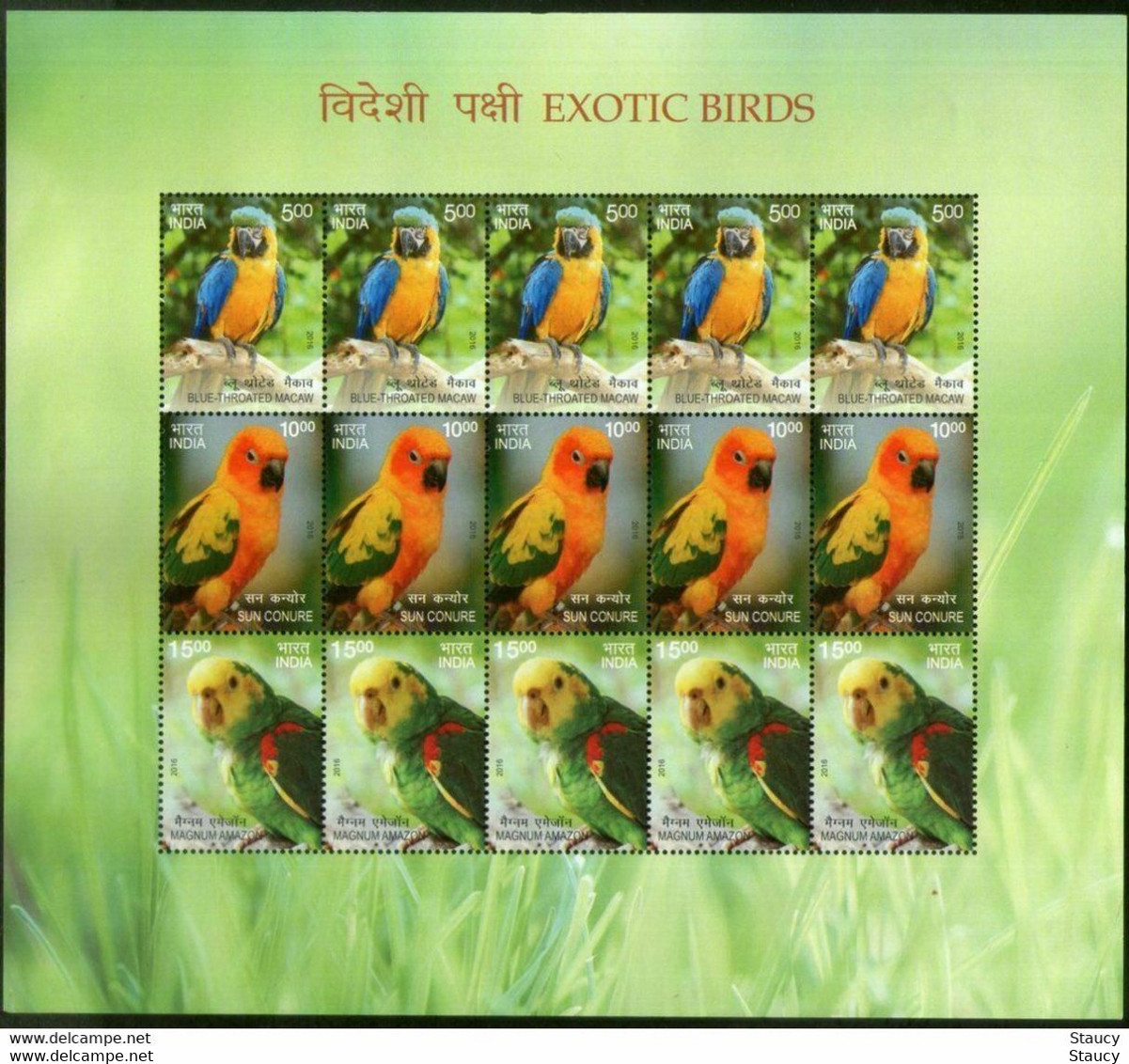 India 2016 Exotic Birds Set Of 2 Sheetlets MNH - Otros & Sin Clasificación