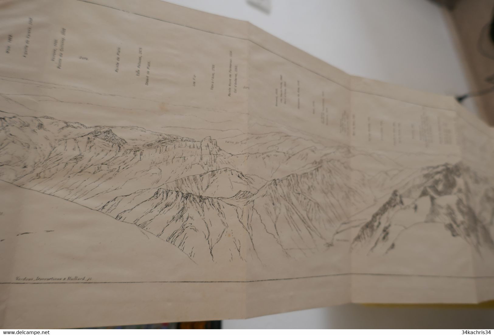 J.Vallot Première esquisse du panorama du Mont Blanc 1894 dessins de Schrader rarissime dépliant