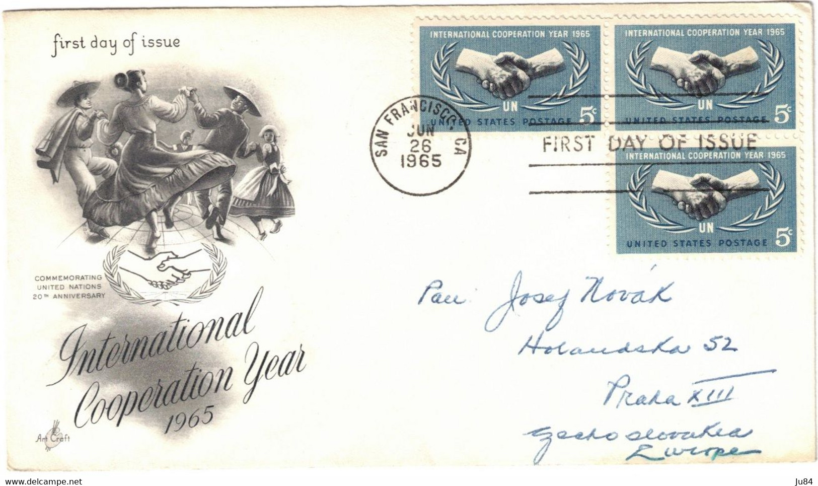 USA - États-Unis - San Francisco - FDC - International Cooperation Year 1965 - Lettre Pour L'Europe - 26 Juin 1965 - 1961-1970