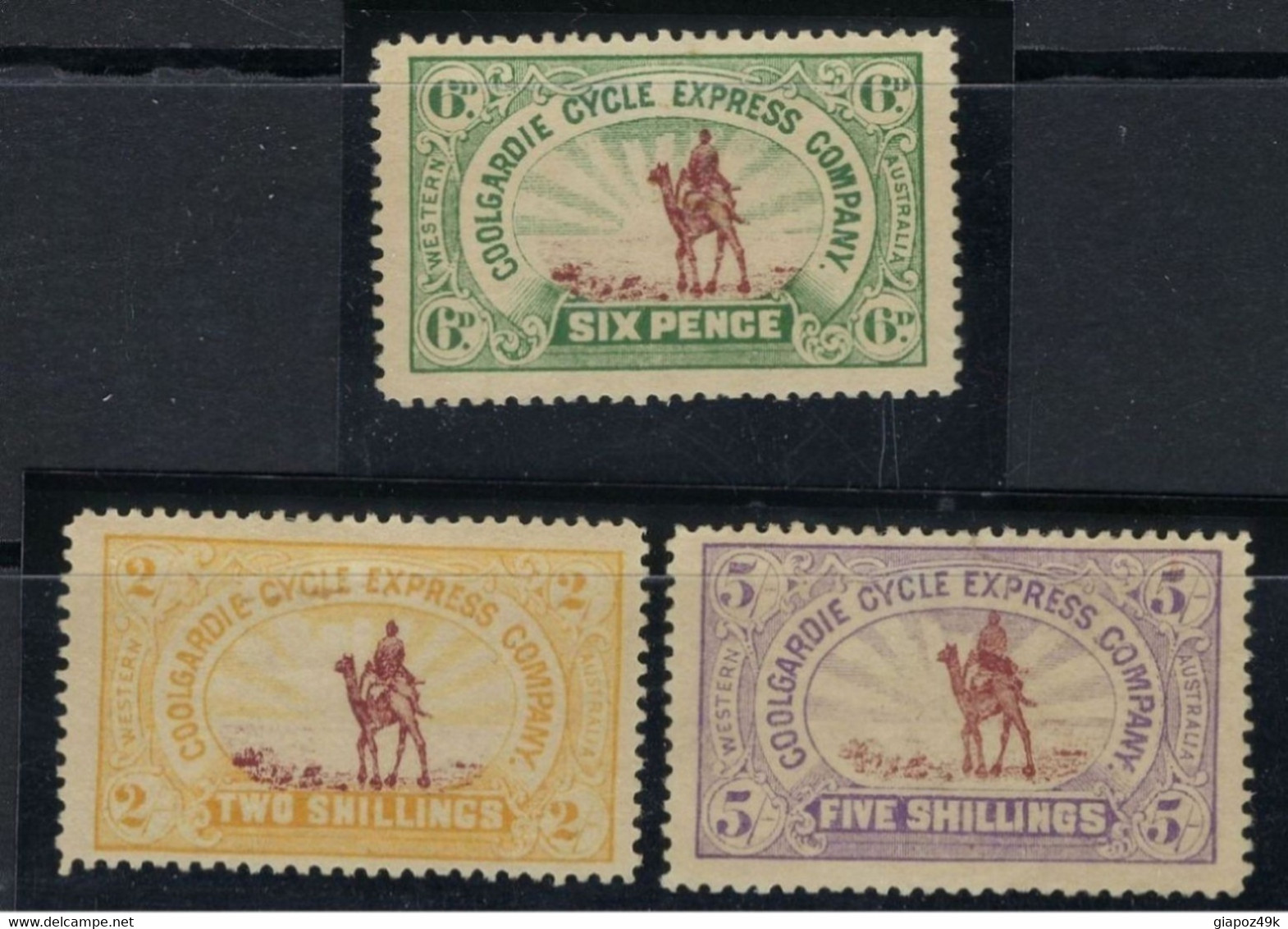 ● WESTERN AUSTRALIA 1896 ֍ COOLGARDIE CYCLE EXPRESS COMPANY ● Camels ● Posta Privata ️● Serie Completa ️● - Ongebruikt