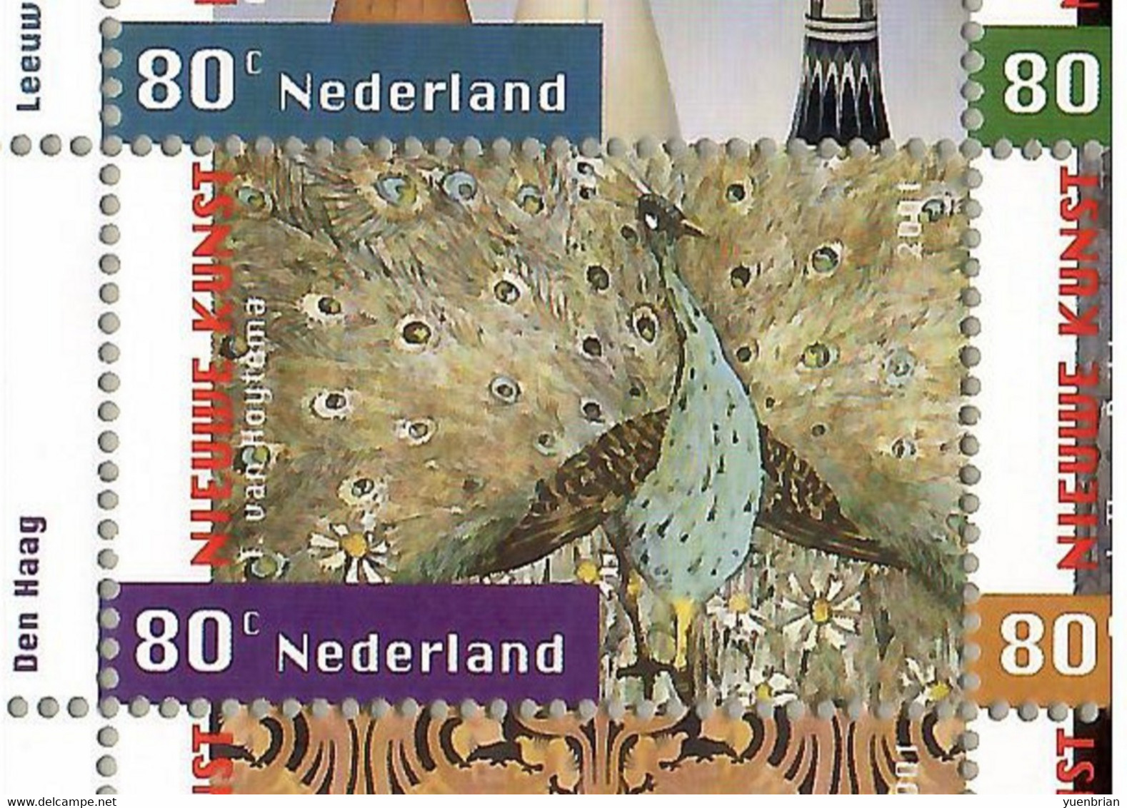 Netherlands 2001, Bird, Birds, Peafowl, M/S Of 10v, MNH** - Pauwen