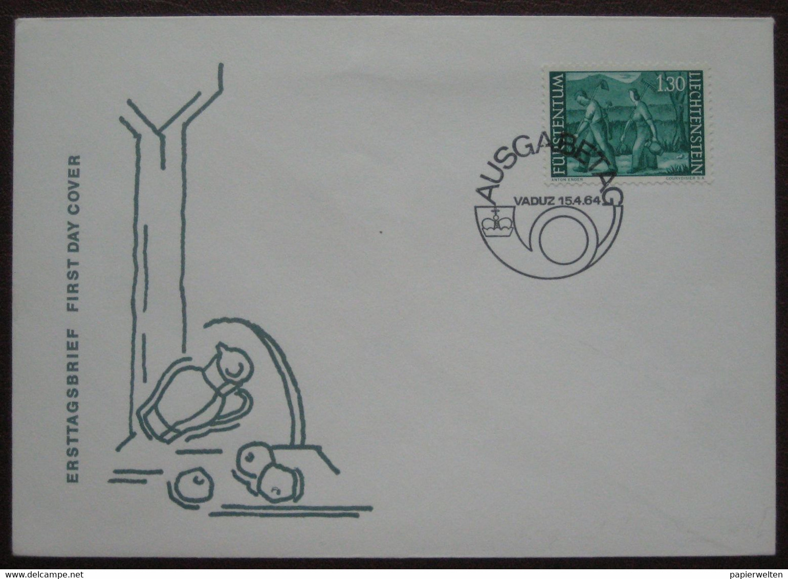 Liechtenstein FDC 1964 - Landleben / Ländliche Arbeitswelt - Storia Postale